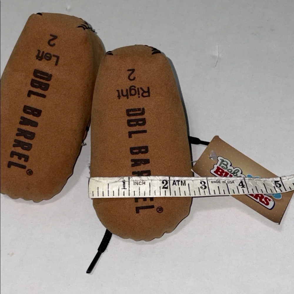 DBL Barrel Baby Buckers Infants Size 2 Brown Baby Moccasins Embroidered Design
